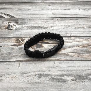 Браслет «Кобра» из паракорда черный с застежкой «Фастекс»