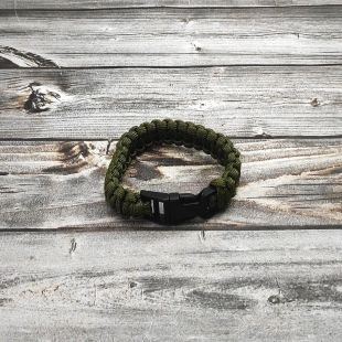 Браслет «Кобра» из паракорда олива с застежкой «Фастекс»